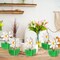12 Pcs Spring Daisy Wood Signs Retro 3D Flowers Table Decoration Rustic Farmhouse Daisy Table Centerpiece Floral Block Tabletop Signs for Spring Home Tiered Tray Decor